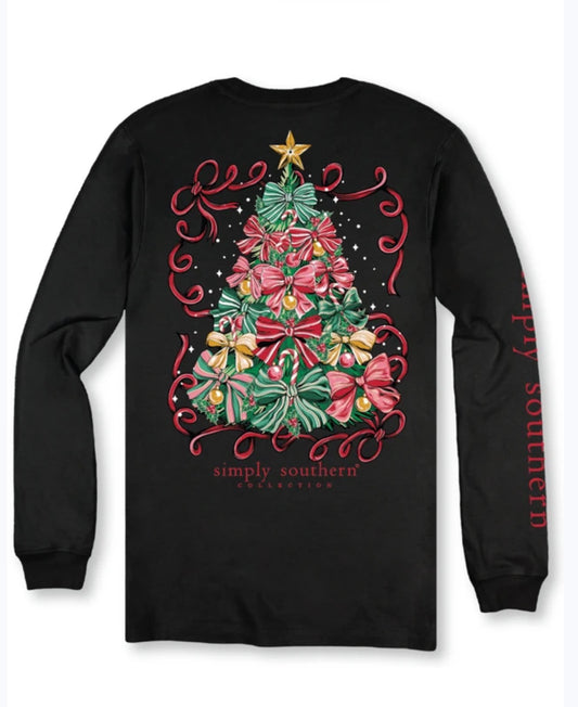 Simply Southern Black Christmas Tree Long Sleeve