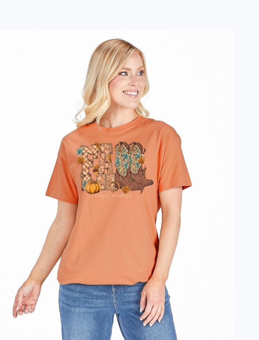 Simply Southern Caramel Fall Boots Shirt