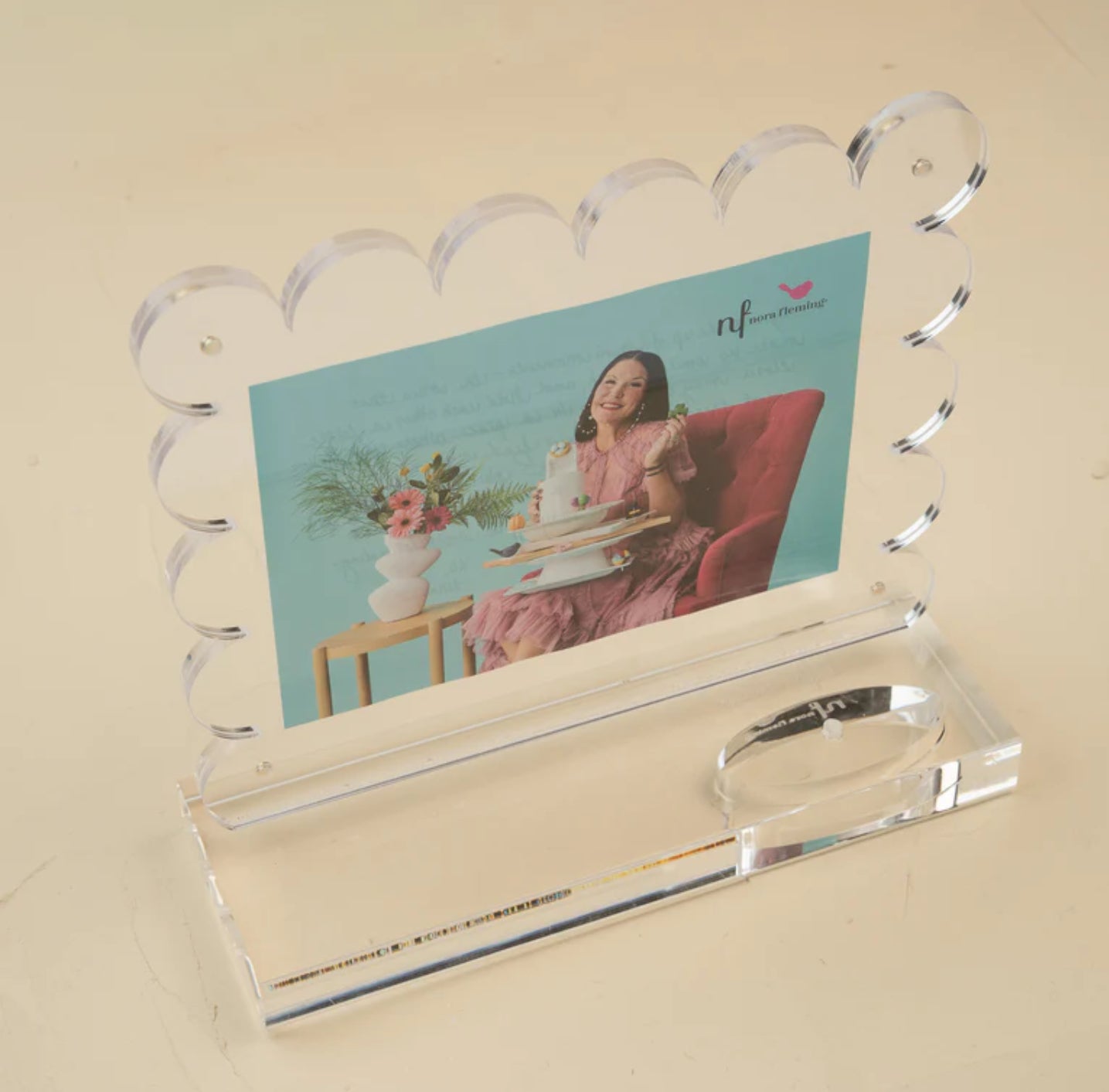 Nora Fleming Clearly a-nora-ble Scalloped Acrylic Frame