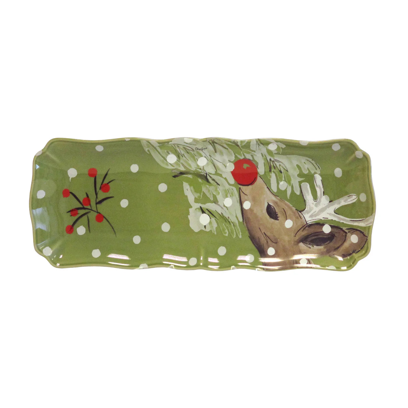 Costa-Nova Rectangular Tray Deer Friends White