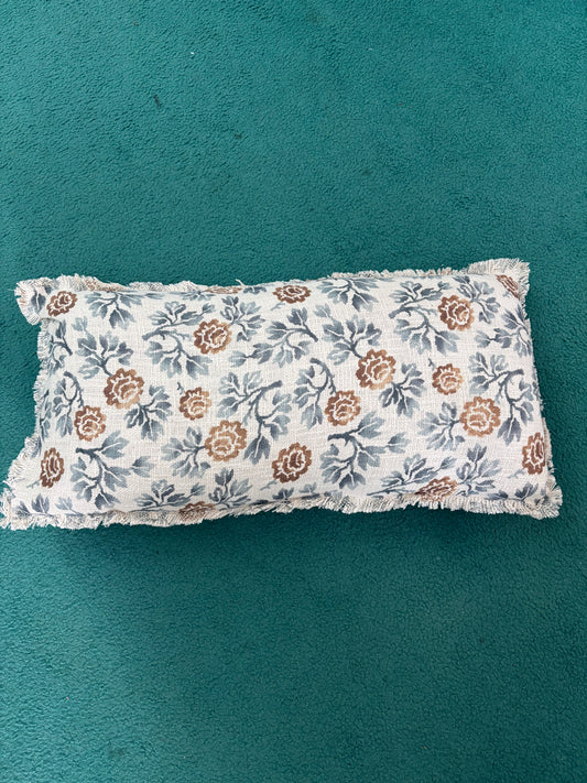 Blue Floral Lumbar Pillow