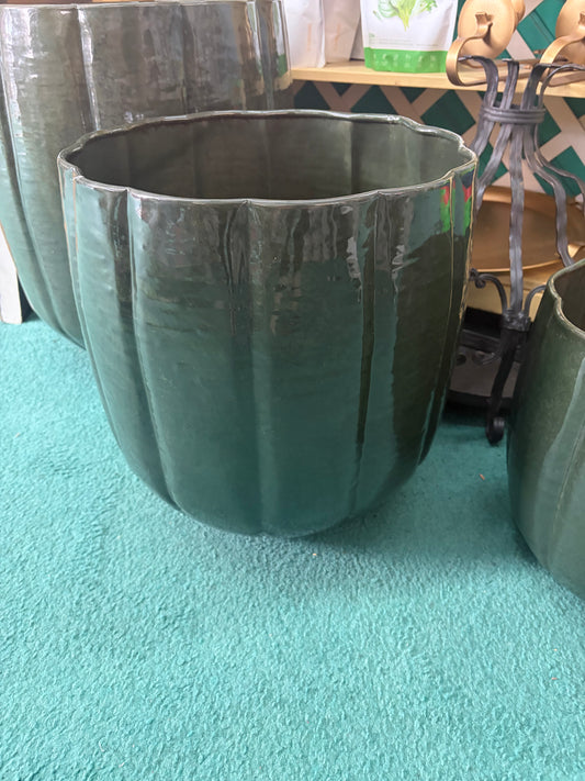 Green Enamel Planter