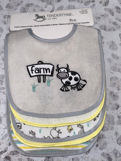 TenderTyme 5 Pack Farm Waterproof Bibs