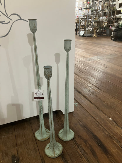 Patina Candlesticks and candles - Martin/Yeatman