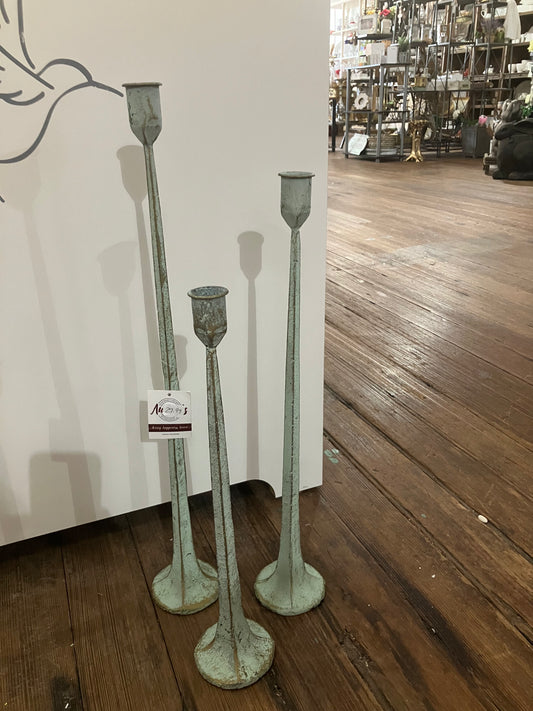 Patina Candlesticks and candles - Martin/Yeatman