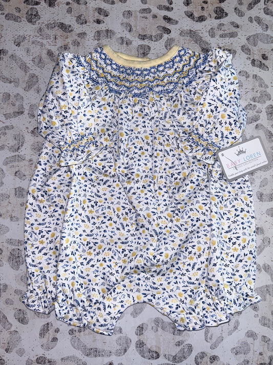 Baby Loren Azul Floral Pima Bubble
