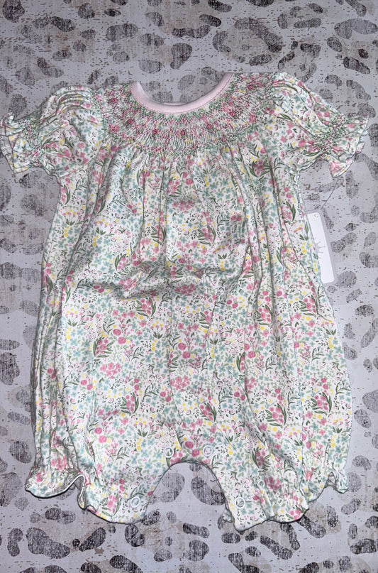 Baby Loren Casey Floral Pima Hand smocked Bubble