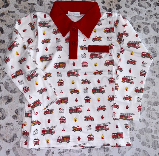 Baby Loren Fire Fighters Pima Collar Shirt