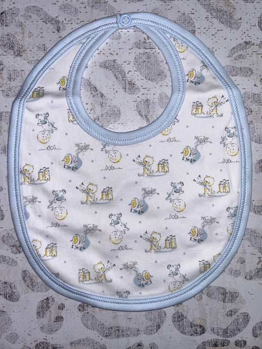 Baby Loren Nursery Rhymes Blue Pima Bib