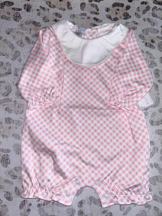 Baby Loren Pink Plaid Bib Pima Bubble