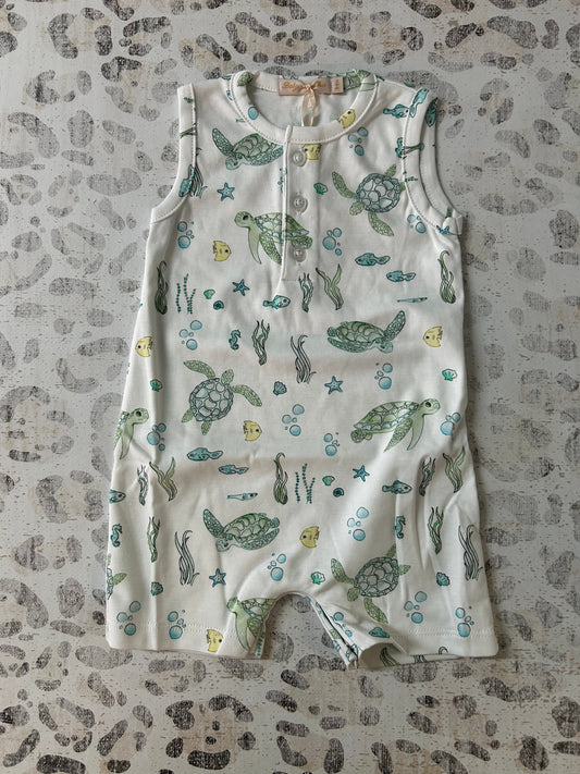 Baby Club Chic Sea Turtles Printed Romper