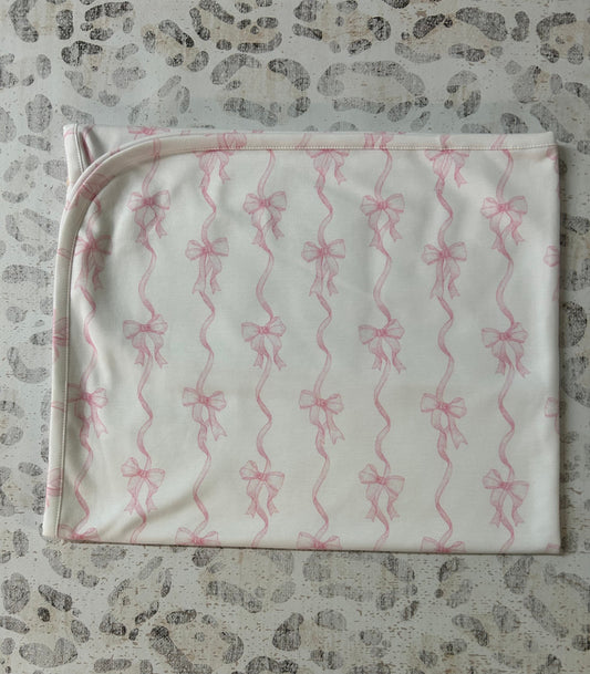 Baby Club Chic Coquette Bows Printed Receiving Blanket