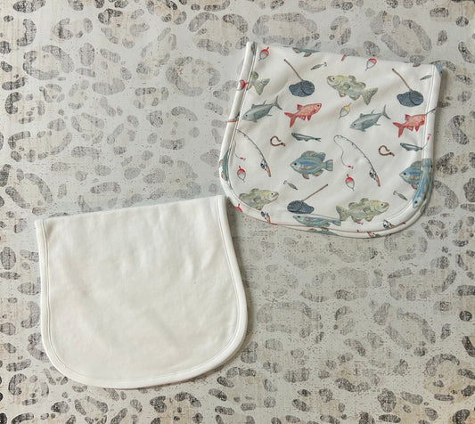 Baby Club Chic Fishing Day Printed Burp cloth set