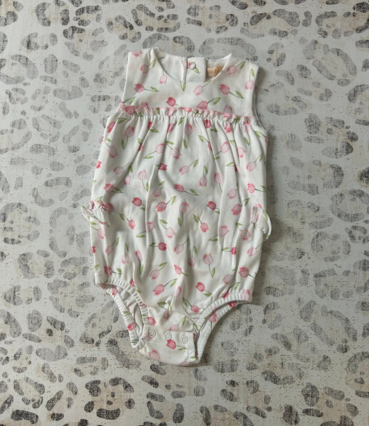 Baby Club Chic Baby Tulips Pink Printed Bubble
