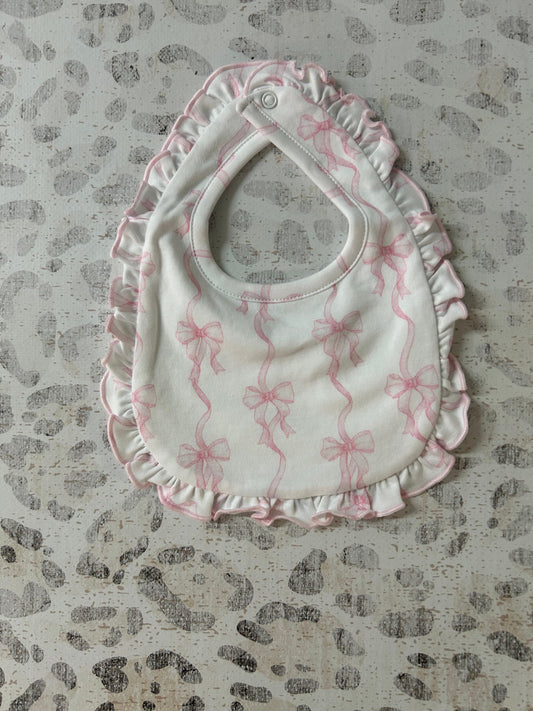 Baby Club Chic Coquette Bows Printed Bib with Ruffle