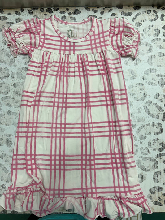 Hamner Hill Girls Pink Preppy Plaid Nightgown