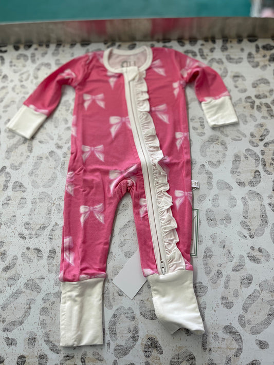 Hamner Hill Tickled Pink Double Zipper Romper