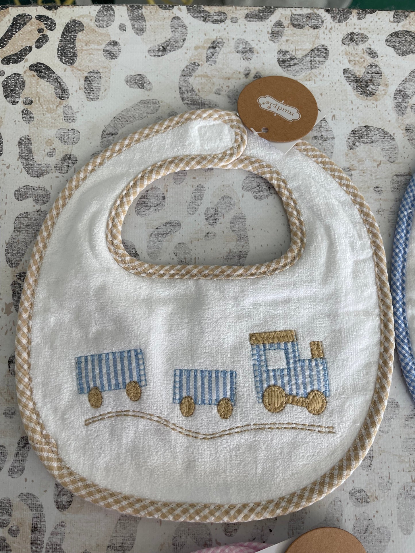 Mudpie Rocking Horse  and train Bibs