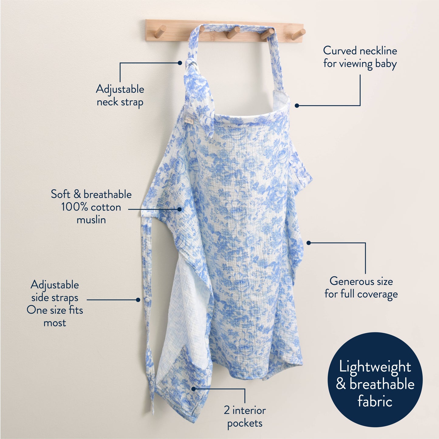 Itzy Breastfeeding Cover™ Blue & White