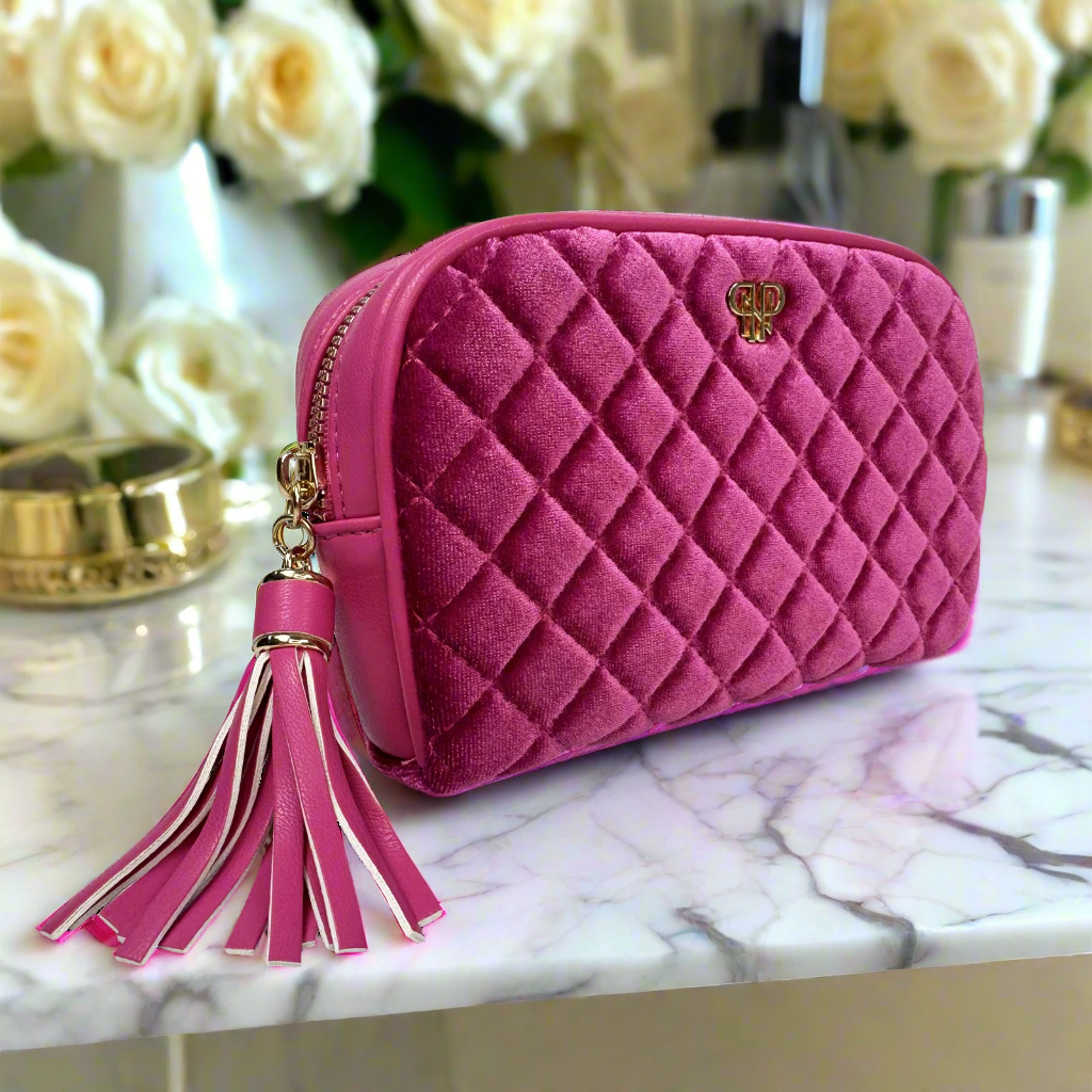 PurseN Glam Makeup Case - Fuchsia Velvet