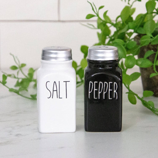 Salt And Pepper Shakers - Black And White