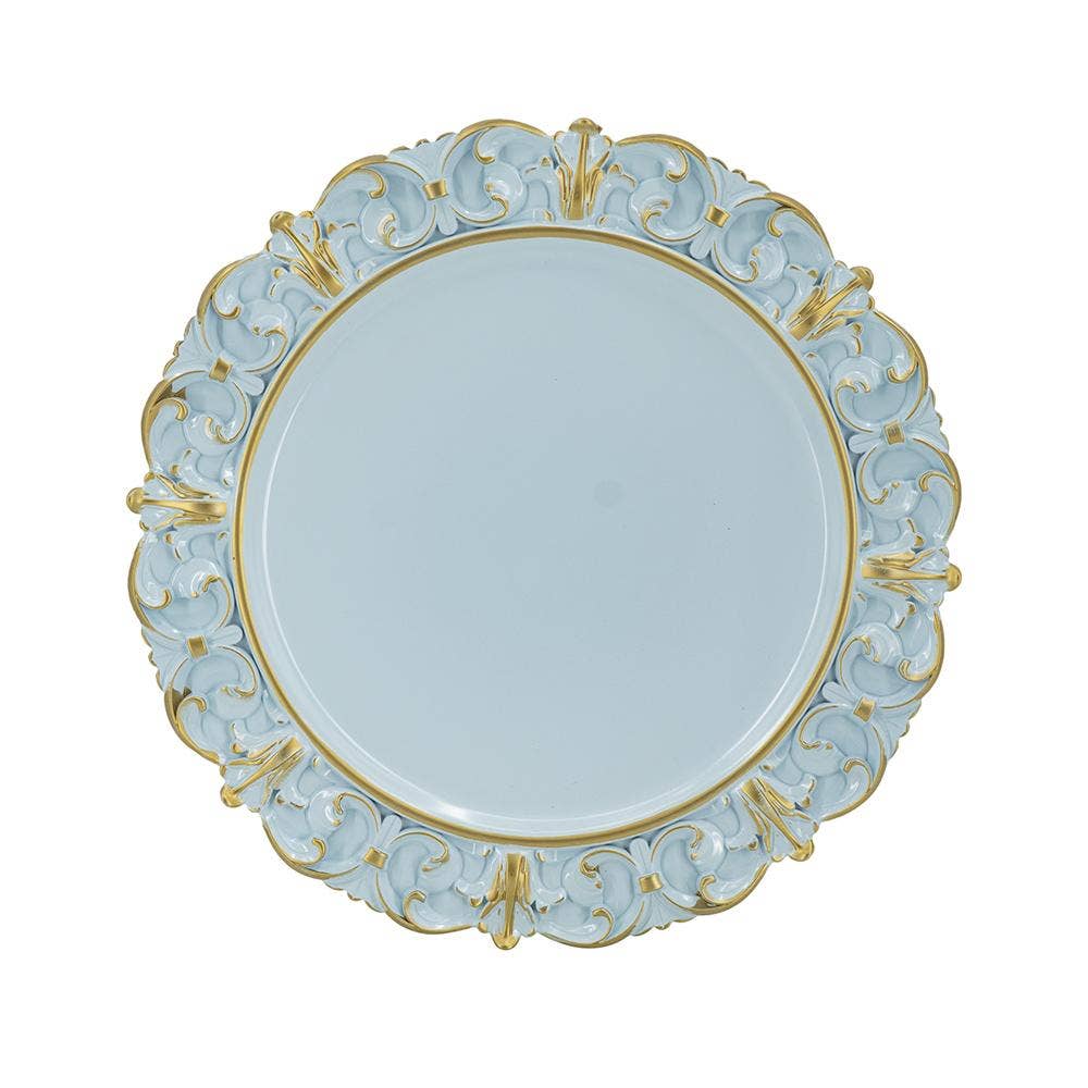 D14" Azure Baroque Plastic Charger