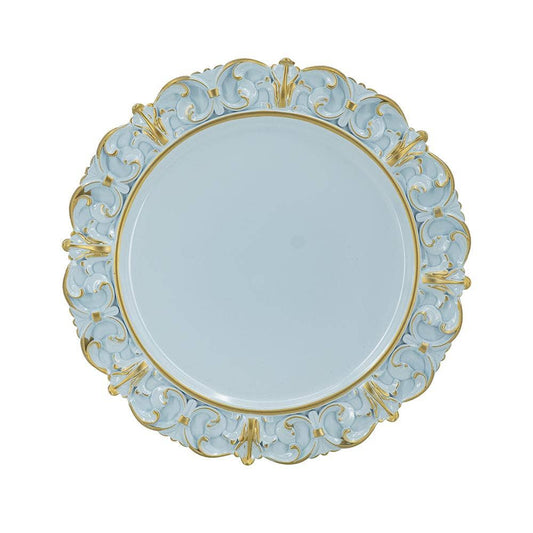 D14" Azure Baroque Plastic Charger