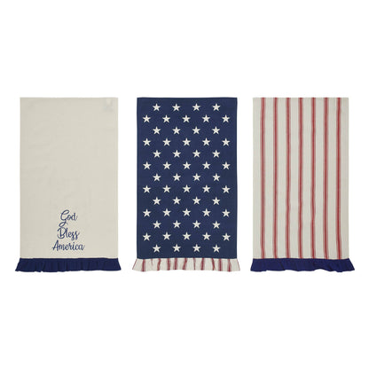 Hatteras Stars GBA Ruffled Tea Towel Set of 3