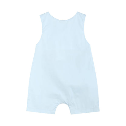 Light Blue USA Flag Smocked Shortalls