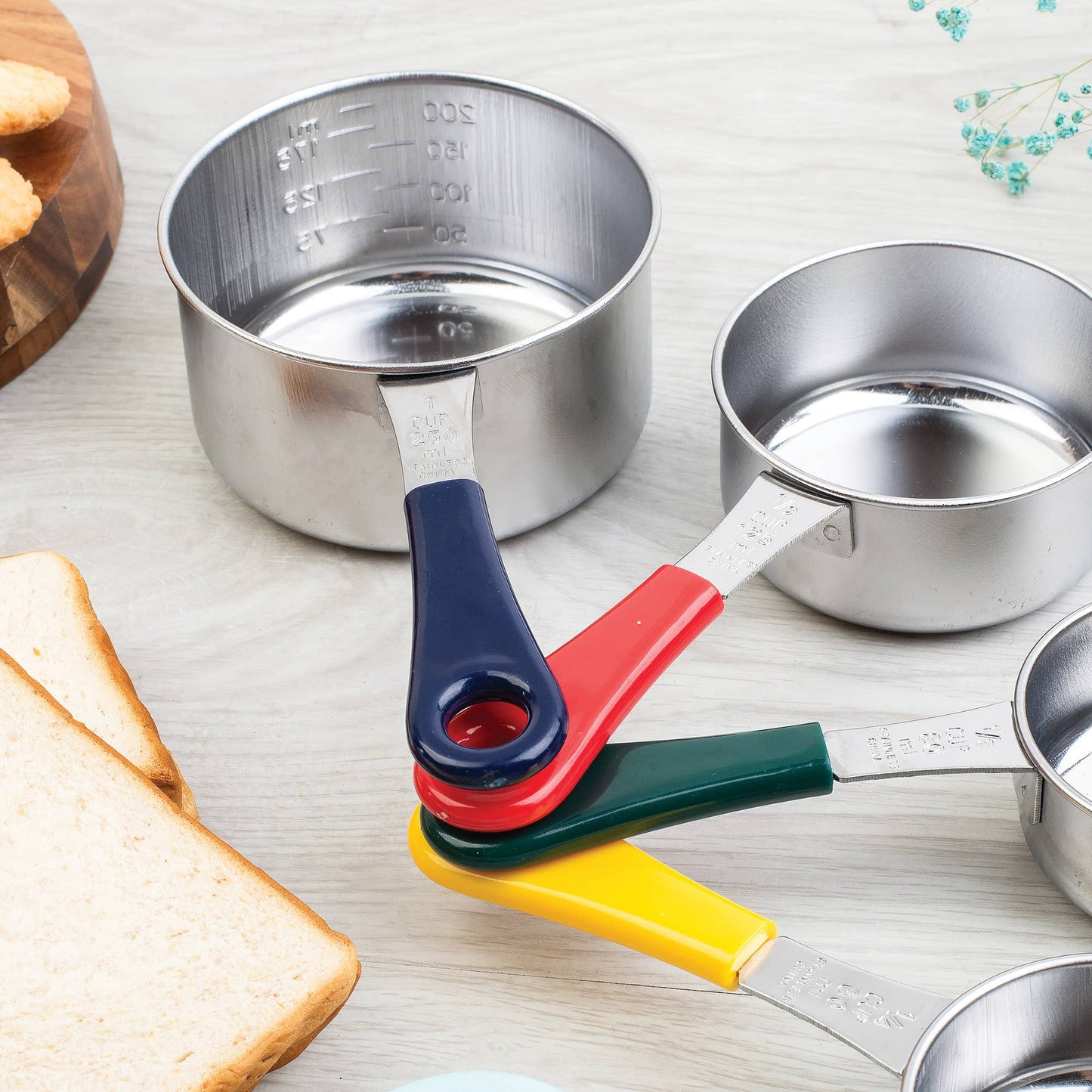 Fox Run Stainless Steel Measuring Cup Set, 4-Piece Color Set