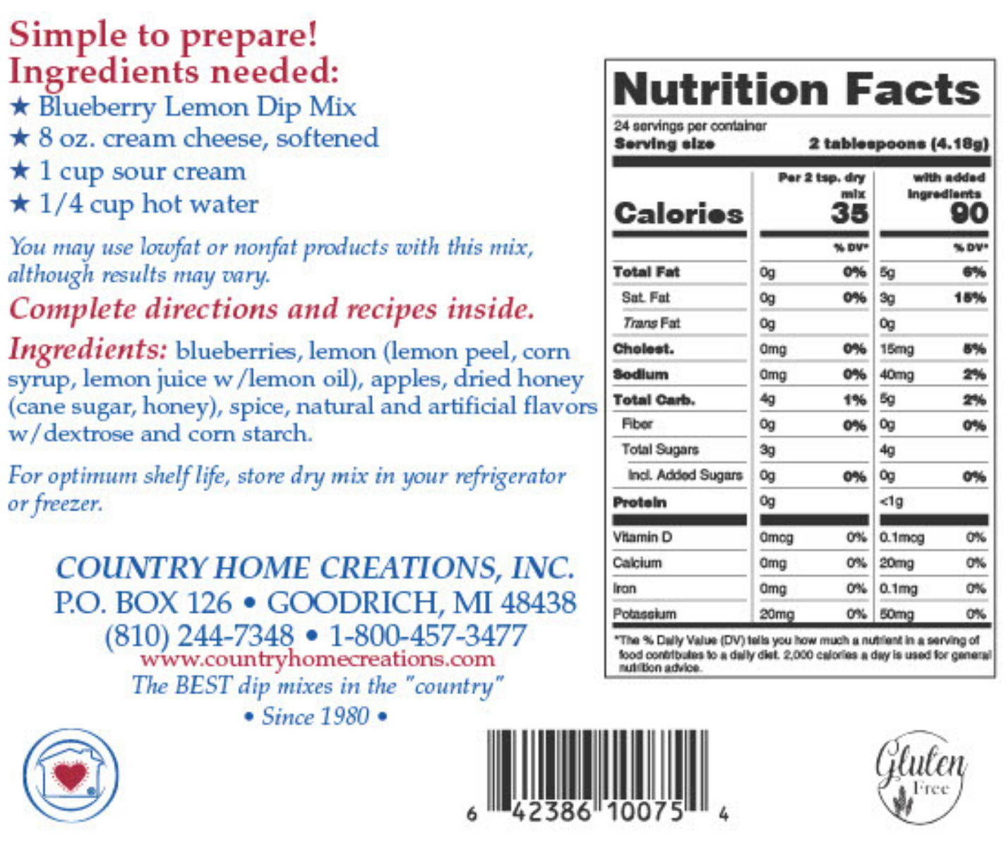 Blueberry Lemon Dip Mix- New & Improved Recipe
