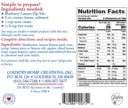 Blueberry Lemon Dip Mix- New & Improved Recipe
