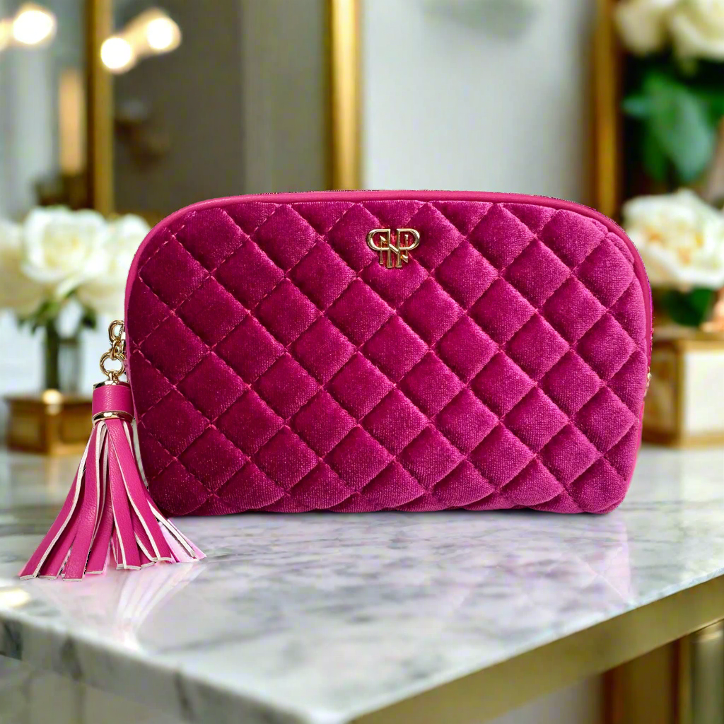 PurseN Glam Makeup Case - Fuchsia Velvet