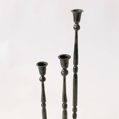 Candle Holder - Dk Green Enamel