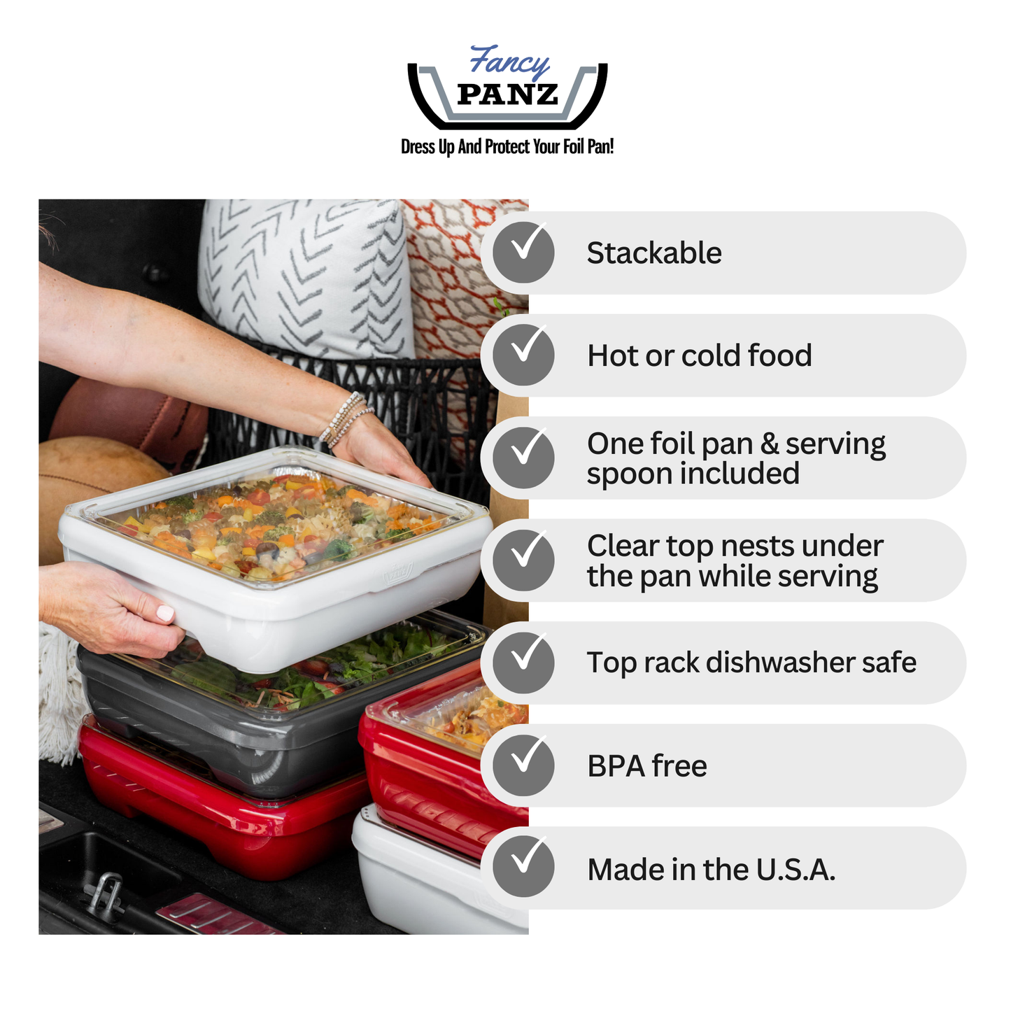 Square Set - 8 x 8 Pan Frame w/ Lid & Serving Spoon - Red