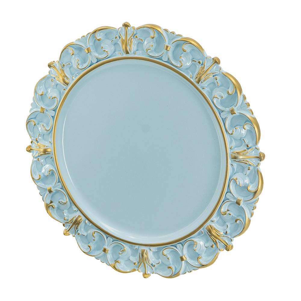 D14" Azure Baroque Plastic Charger