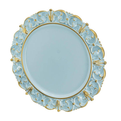 D14" Azure Baroque Plastic Charger