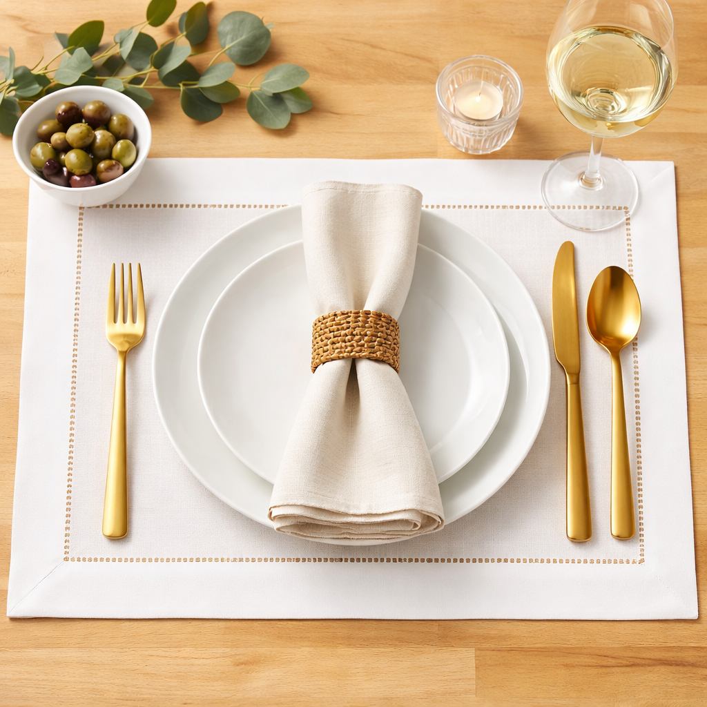 White Hemstitch 13"X19" Placemat