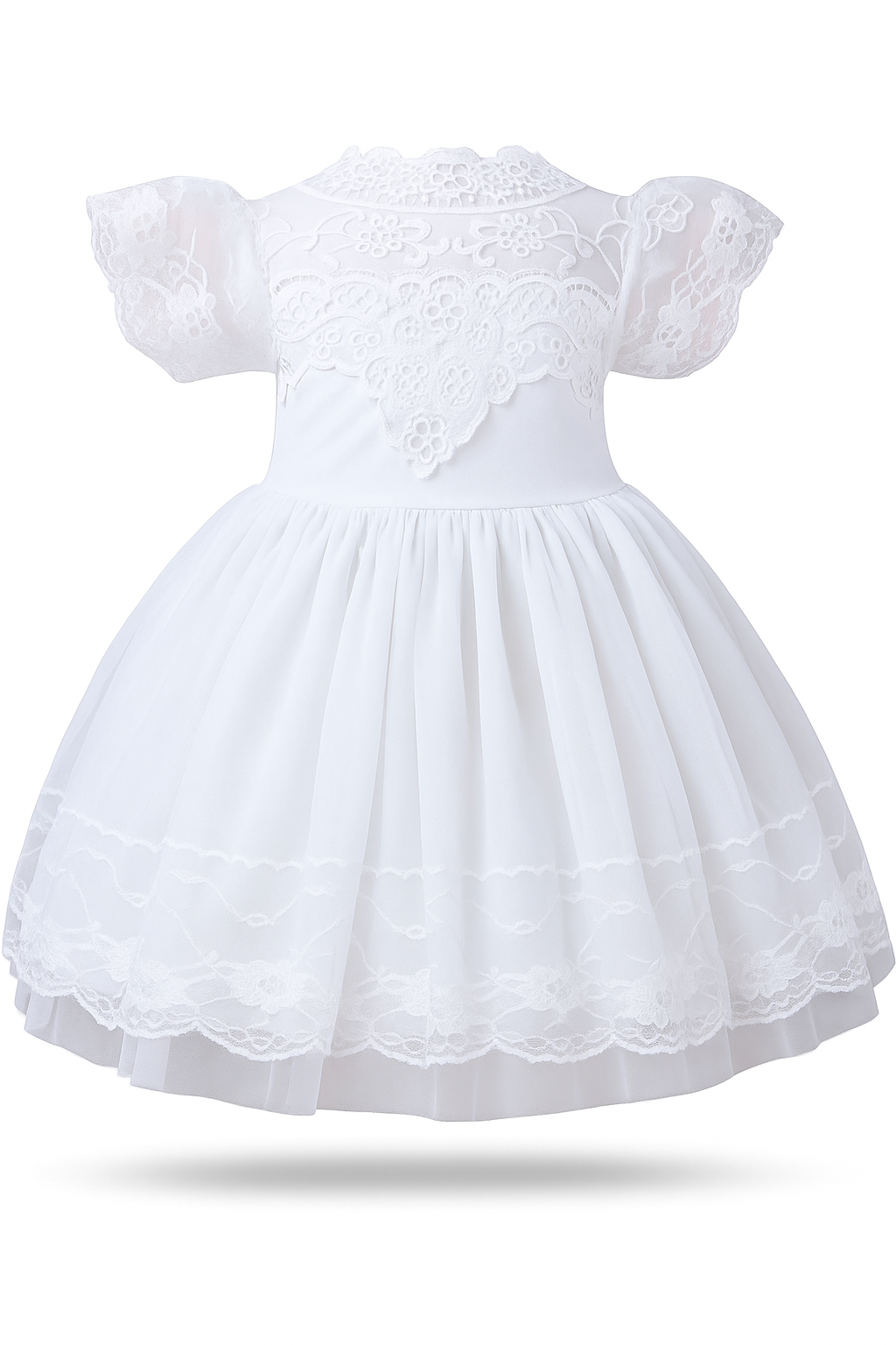 White Victorian Lace Little Girl Dress