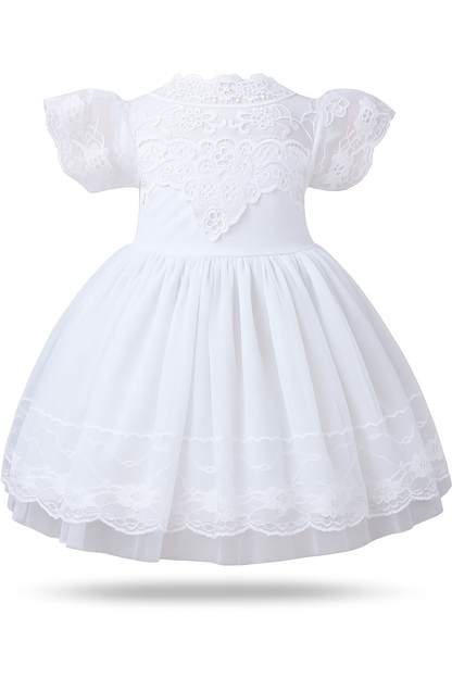 White Victorian Lace Little Girl Dress