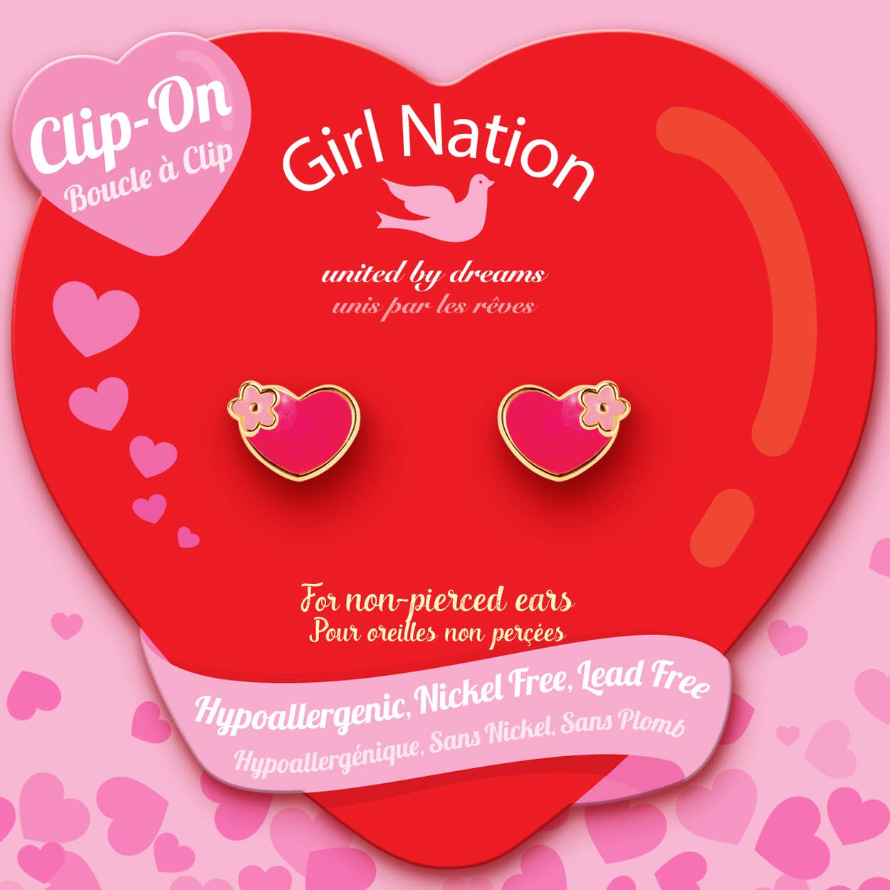 CLIP ON Cutie Earrings | Hearts & Flowers | Valentines Day