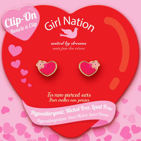 CLIP ON Cutie Earrings | Hearts & Flowers | Valentines Day