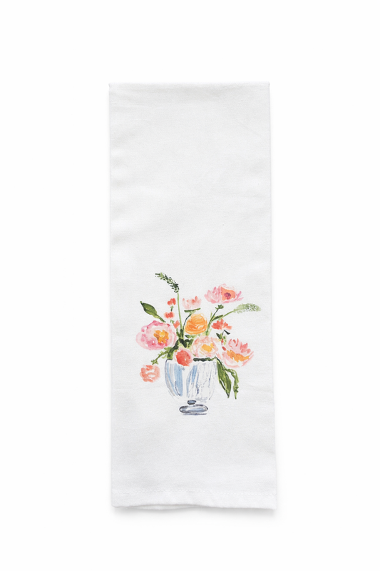 Waiting Room Flowers Tea Towel-Collection-Watercolor Floral