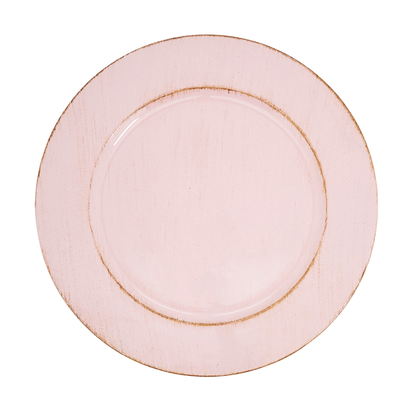 Pink Distressed 13" Charger Plate