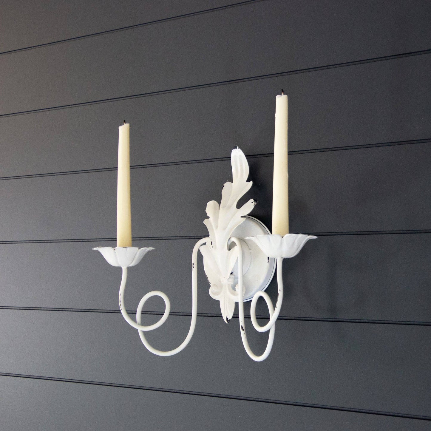 Distressed Candle Holder Sconce (PC)