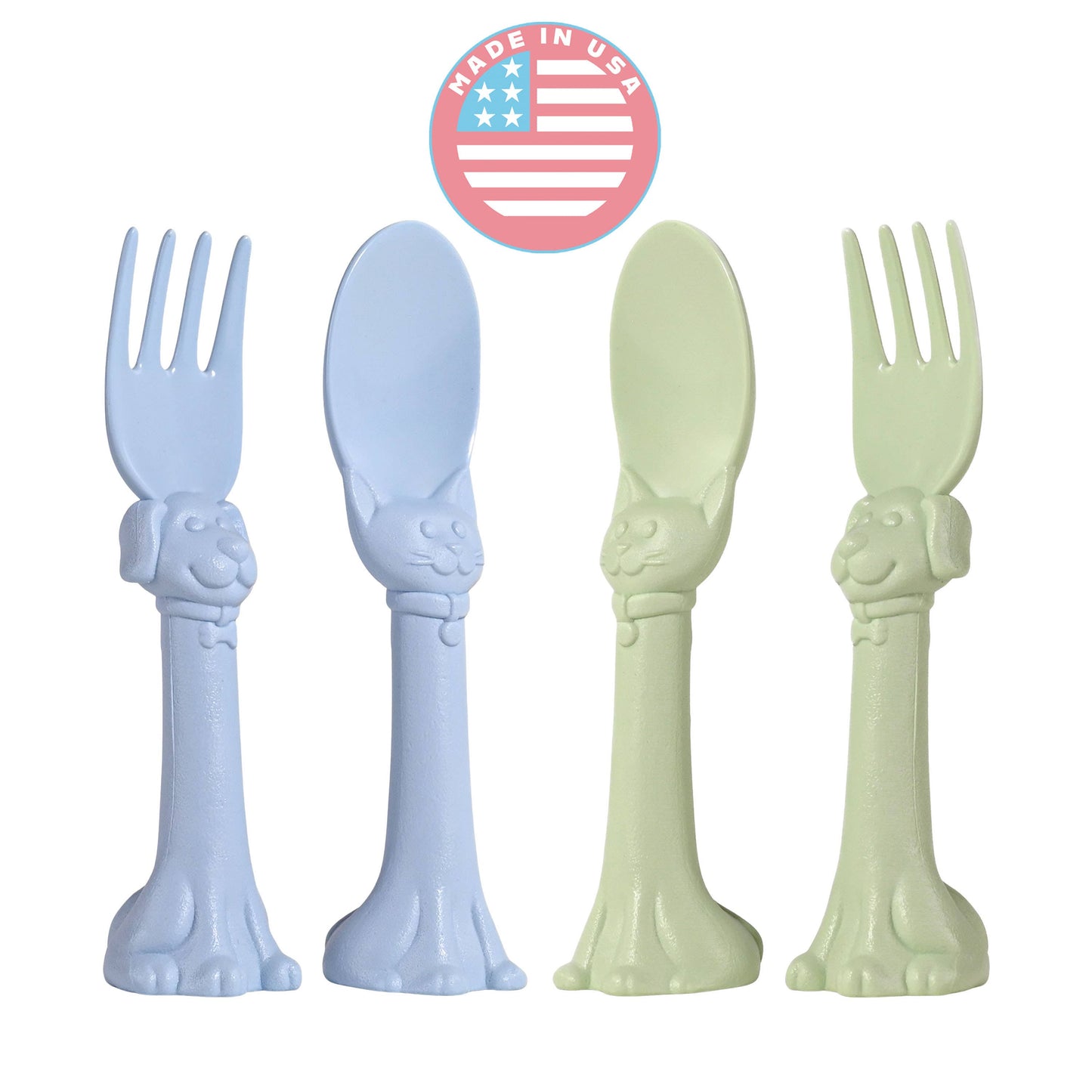  Spoon la la Toddler Utensils Set - 4 Pack Made in USA