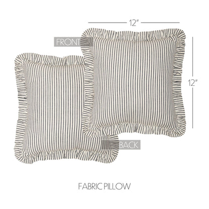 Hatteras Seersucker Blue Ticking Stripe Fabric Pillow