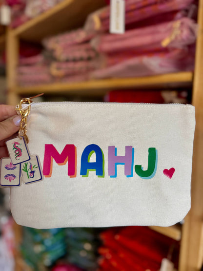 Mahjong Bag | Canvas mahjong gift bag w/ tile zipper