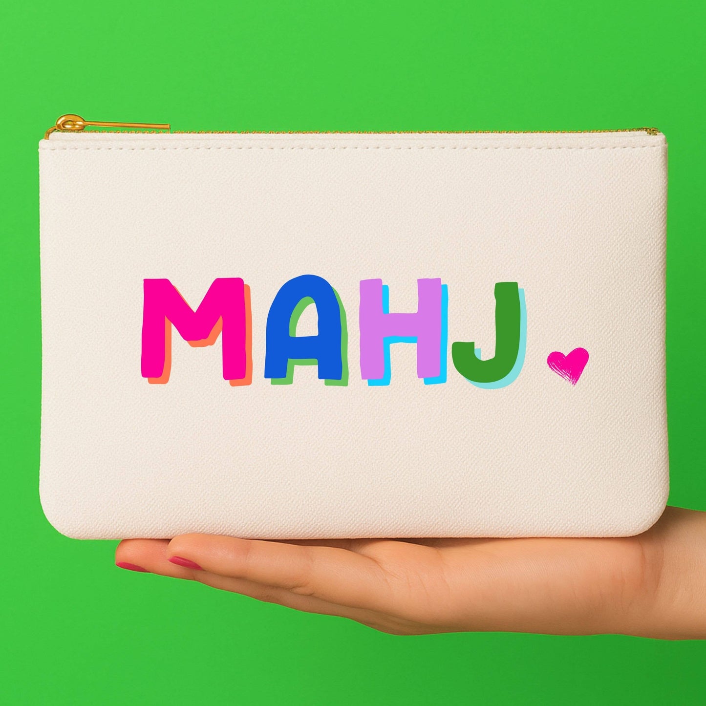 Mahjong Bag | Canvas mahjong gift bag w/ tile zipper