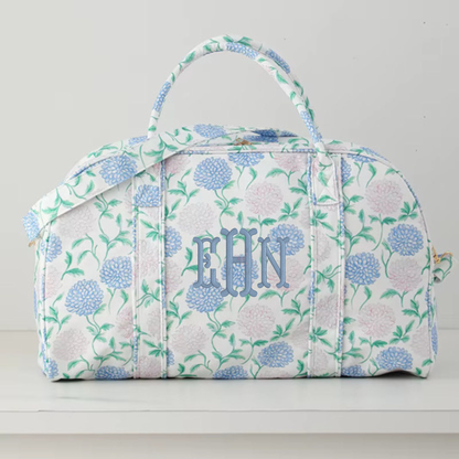 Floral Weekender Duffel Bag Hydrangea Horizon